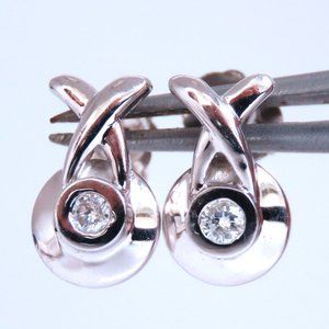 .10ct Natural diamond earrings 14kt white gold